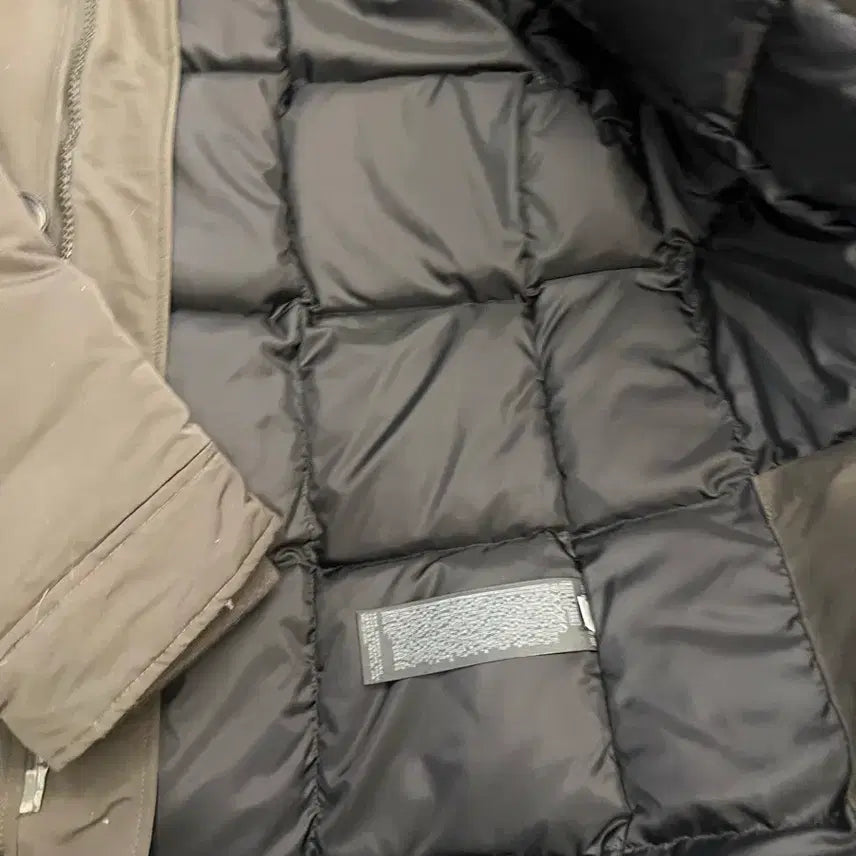 [BUNJANG] Uniqlo Khaki Hooded Fur Padded Jumper / 유니클로 카키색 후드 퍼 패딩 점퍼
