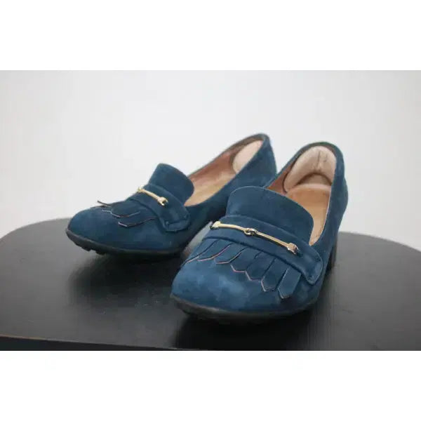[BUNJANG] Navy Fringe Pumps Heels / (245) 프린지 장식 네이비 펌프스 힐 구두 (245)