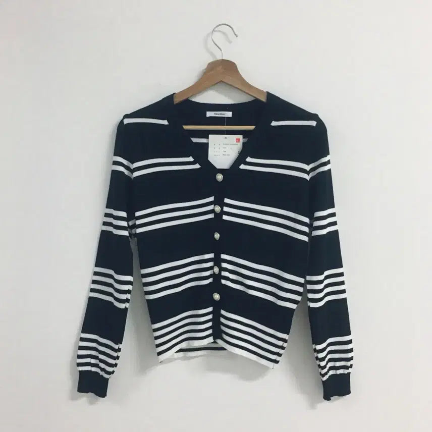 [BUNJANG] Black Striped Cardigan / [새제품] 엔바이플러스 검정 스트라이프 가디건