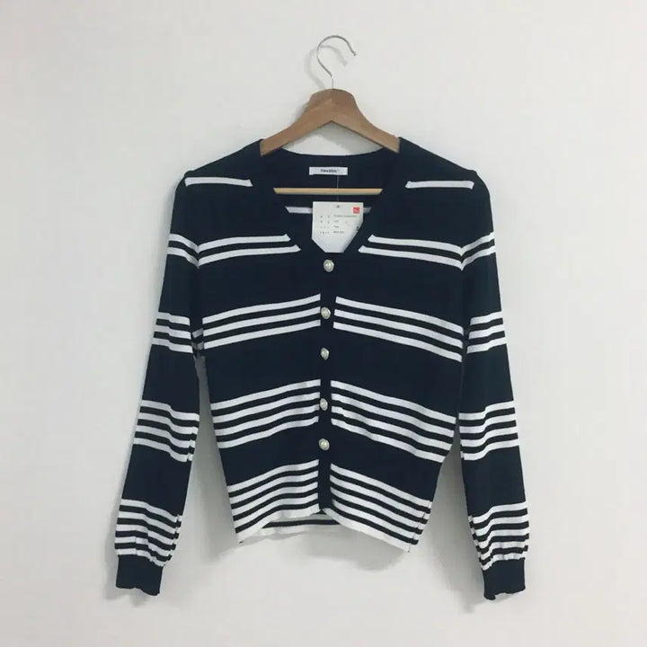 [BUNJANG] Black Striped Cardigan / [새제품] 엔바이플러스 검정 스트라이프 가디건