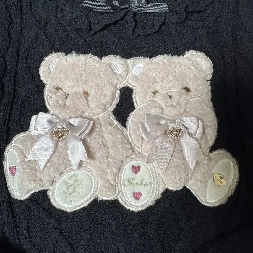 [BUNJANG] Liz Lisa Twin Bear Knit Sweater Black / 정품)리즈리사 트윈베어 니트 블랙 지뢰계 양산형 리즈리사 시허니 마즈