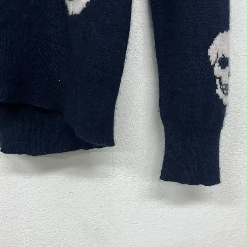 [BUNJANG] Skull Cashmere Skull Pattern Cashmere Knit Sweater / [XS]스컬 캐시미어 매장판 해골 패턴 캐시미어100% 니트