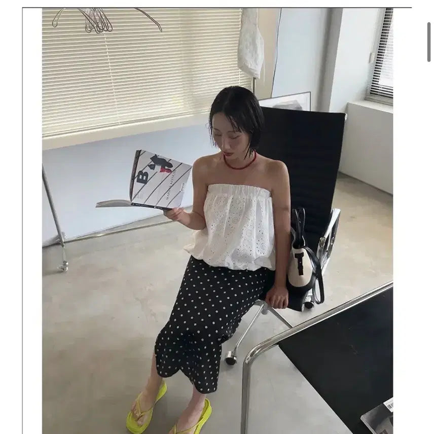 [BUNJANG] 320 Showroom Two Way Punching Skirt Ivory / 320쇼룸 two way punching skirt ivory