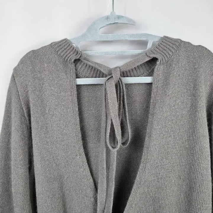 [BUNJANG] Partysu Angora Blend Backless Wrap Knit Top / [무료배송]파티수 F 여성 백 오픈 리본 앙고라 랩 스타일 니트