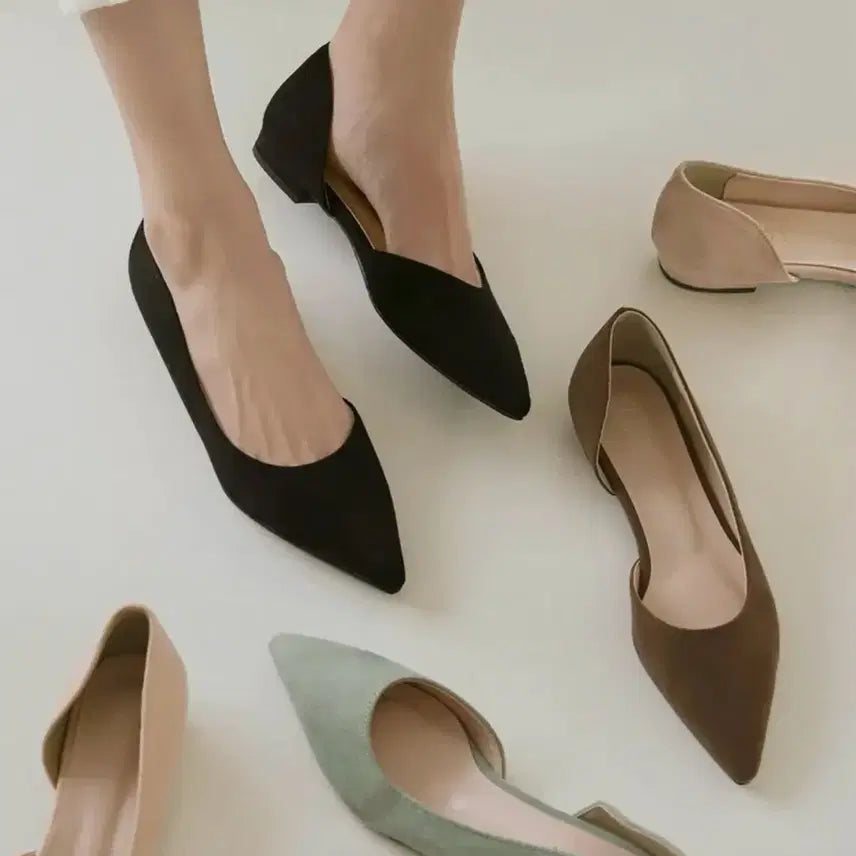 [BUNJANG] SAPPUN Rigadin Suede Flat Shoes - Black / 새상품) 사뿐 구두 블랙