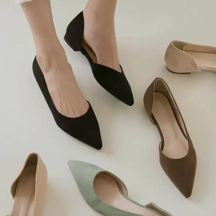 [BUNJANG] SAPPUN Rigadin Suede Flat Shoes - Black / 새상품) 사뿐 구두 블랙