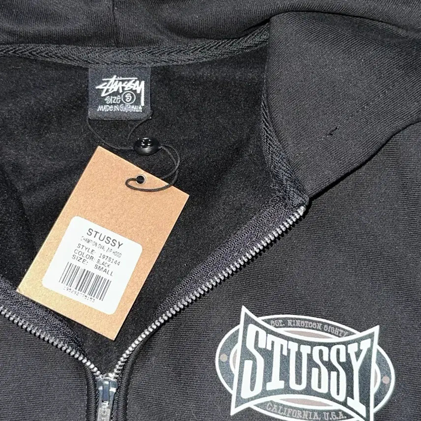[SOLD OUT] 스투시 챔피온 오벌 집 후드집업 블랙