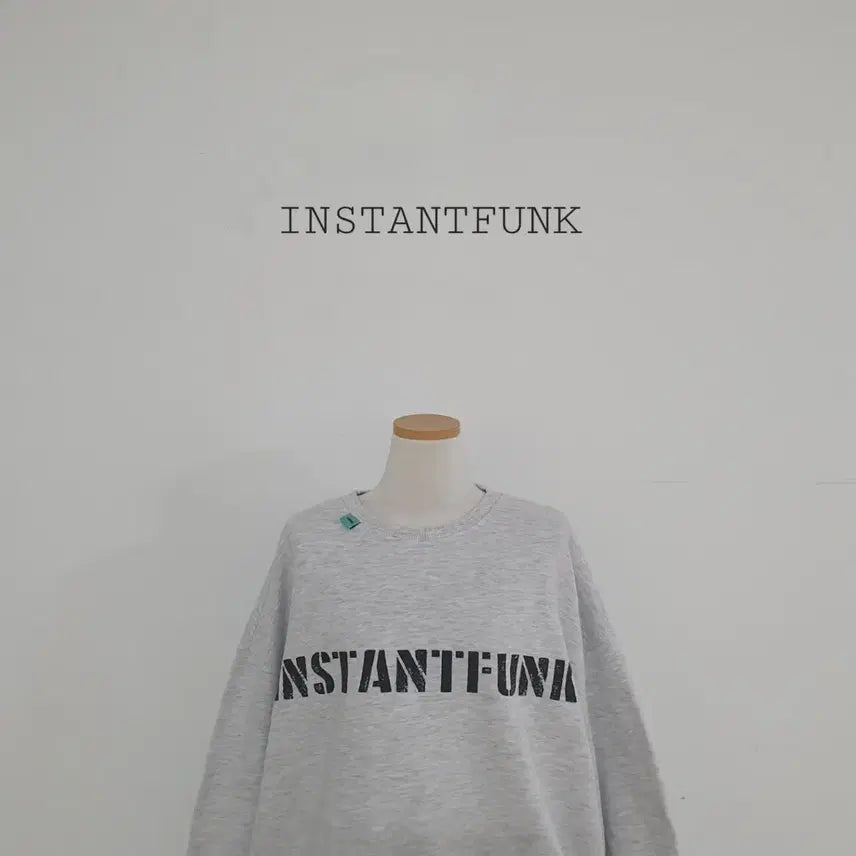 [BUNJANG] InstantFunk Big Logo Sweatshirt Melange Gray / No.26030816 인스턴트펑크 빅로고 맨투맨 티셔츠 멜란지그레이