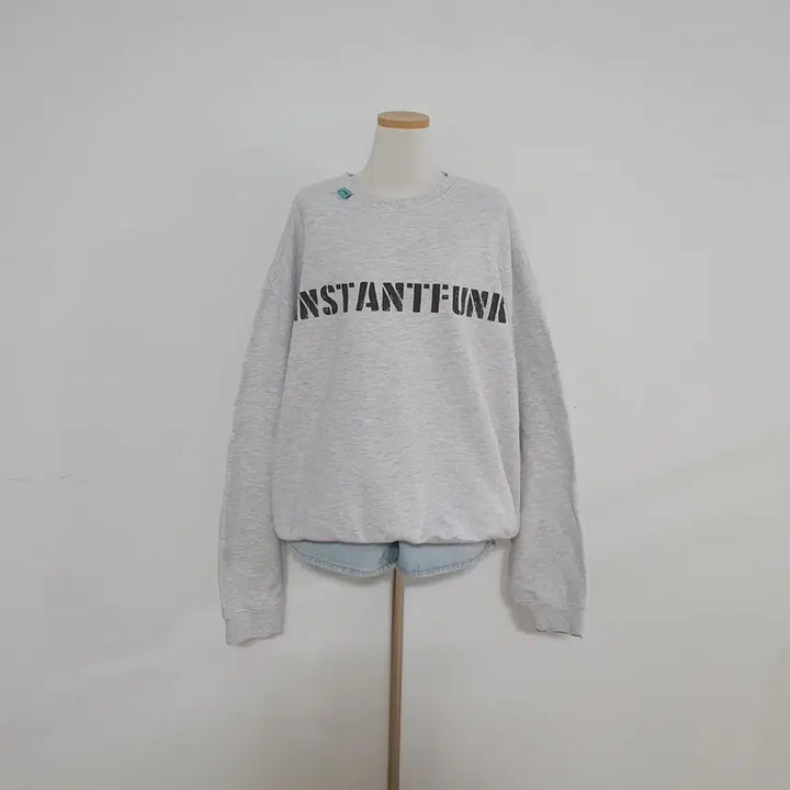 [BUNJANG] InstantFunk Big Logo Sweatshirt Melange Gray / No.26030816 인스턴트펑크 빅로고 맨투맨 티셔츠 멜란지그레이
