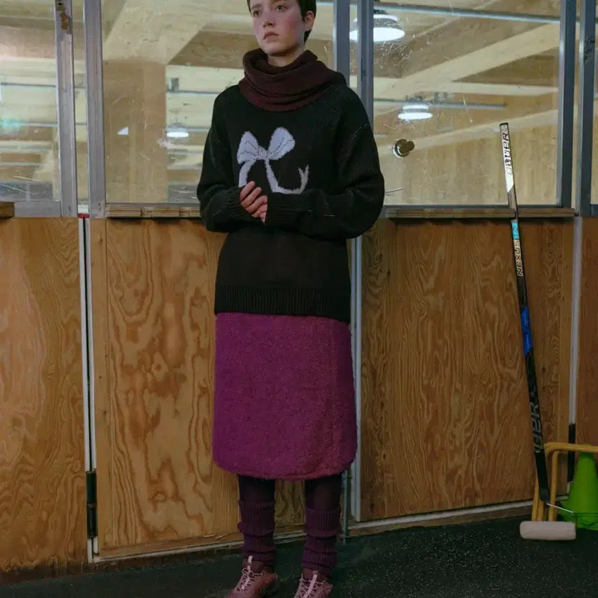 [BUNJANG] Enzo Blues Fluffy Banding Midi Skirt / 엔조블루스 플라피 밴디 미디스커트 (퍼플)