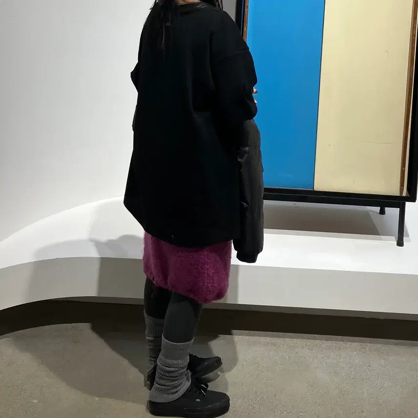 [BUNJANG] Enzo Blues Fluffy Banding Midi Skirt / 엔조블루스 플라피 밴디 미디스커트 (퍼플)