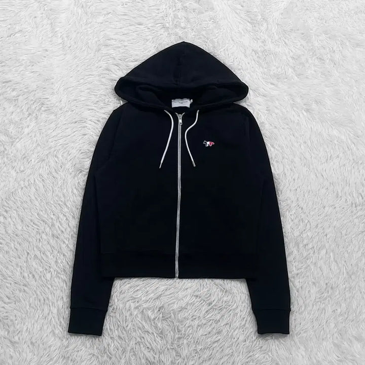 [BUNJANG] Maison Kitsune Triple Color Fox Hooded Zip-up Black / 메종키츠네 트리플 컬러 폭스 후드집업 블랙