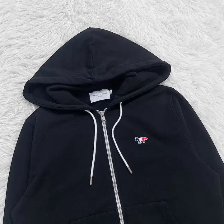 [BUNJANG] Maison Kitsune Triple Color Fox Hooded Zip-up Black / 메종키츠네 트리플 컬러 폭스 후드집업 블랙