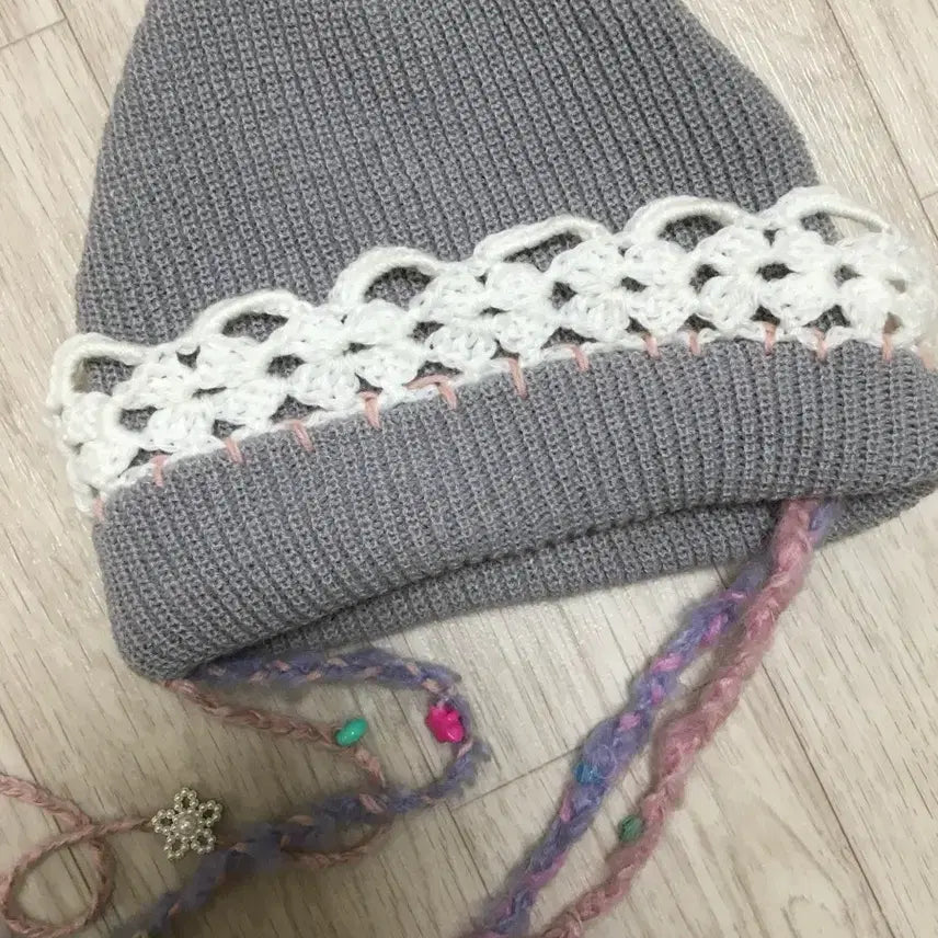 [BUNJANG] SHEEP Handmade Lace Embellished Beanie / 일본하라주쿠SHEEP핸드메이드 비니