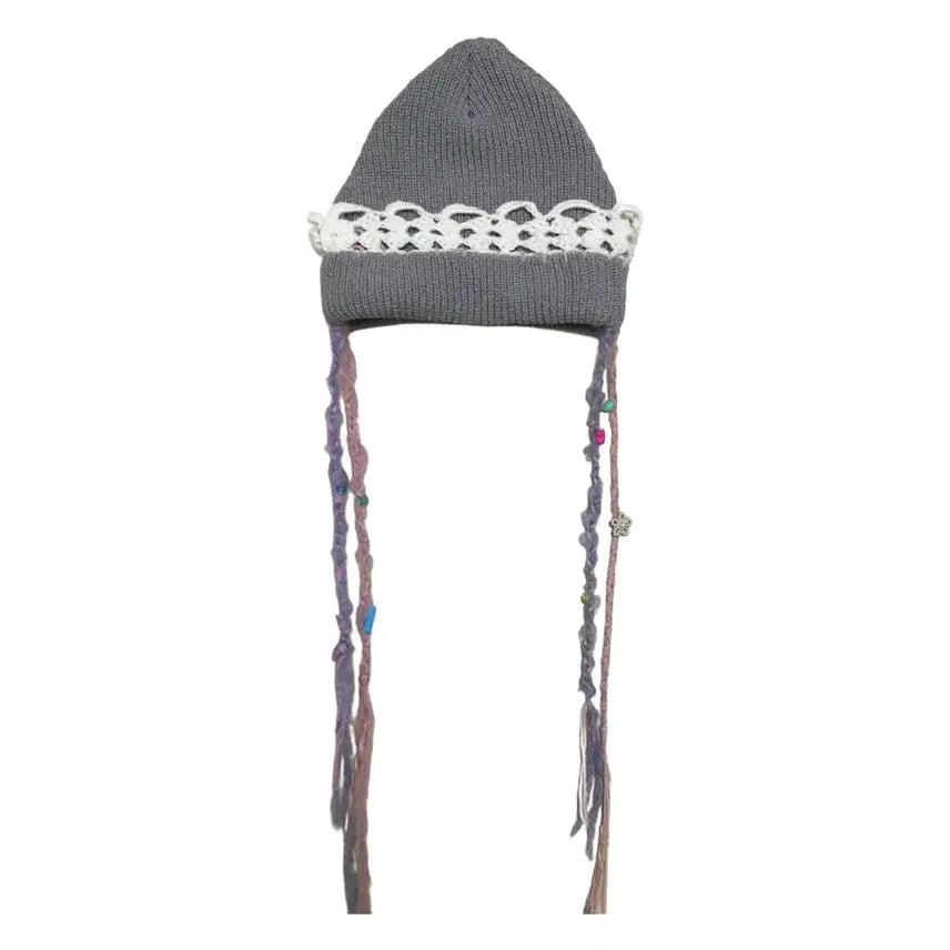 [BUNJANG] SHEEP Handmade Lace Embellished Beanie / 일본하라주쿠SHEEP핸드메이드 비니