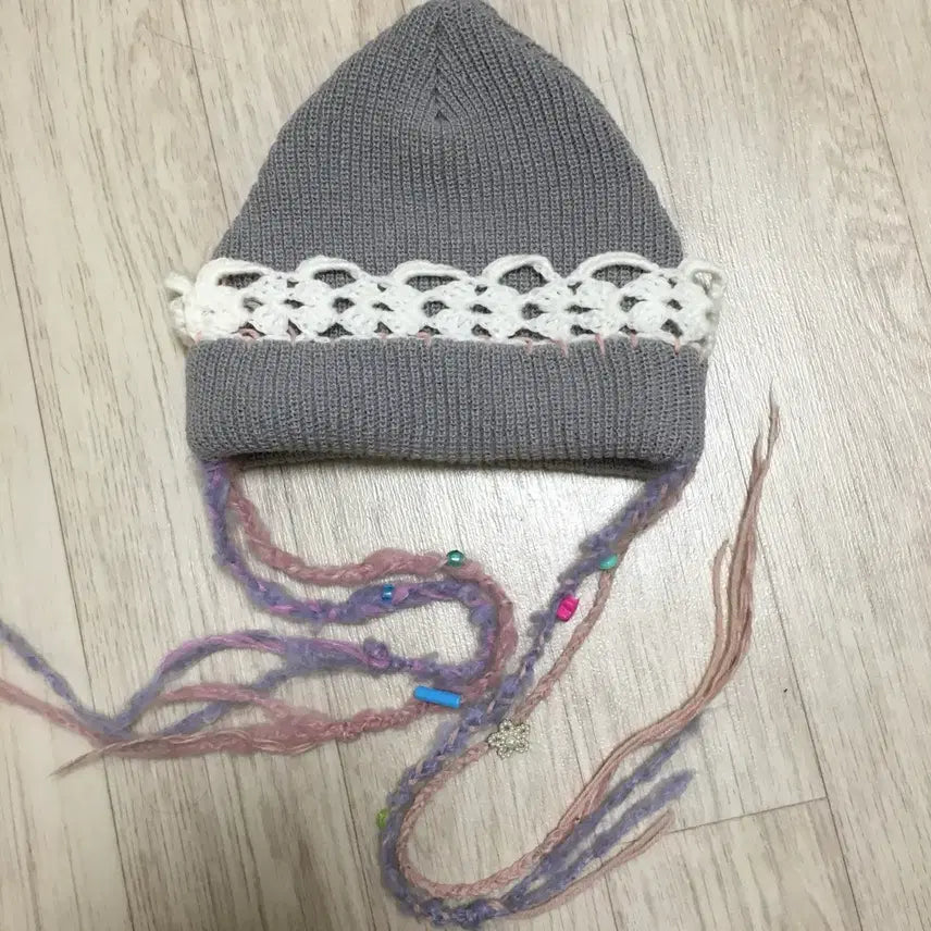 [BUNJANG] SHEEP Handmade Lace Embellished Beanie / 일본하라주쿠SHEEP핸드메이드 비니