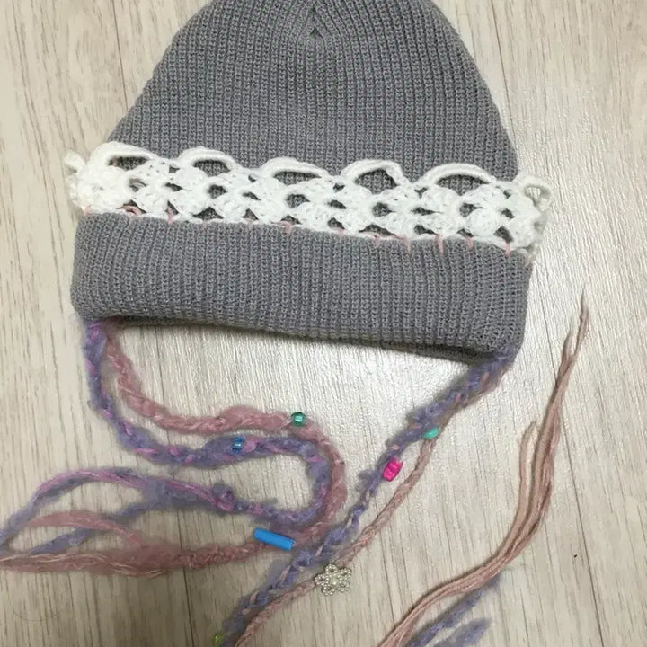 [BUNJANG] SHEEP Handmade Lace Embellished Beanie / 일본하라주쿠SHEEP핸드메이드 비니