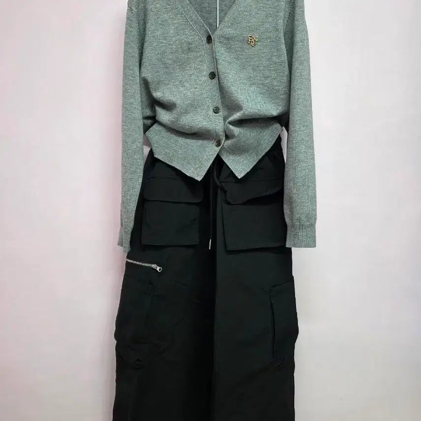 [BUNJANG] BE Black Cargo Long Skirt / 블랙 카고 롱 스커트