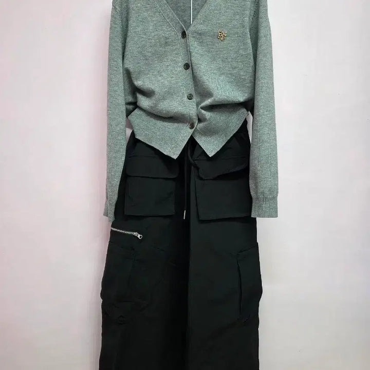 [BUNJANG] BE Black Cargo Long Skirt / 블랙 카고 롱 스커트
