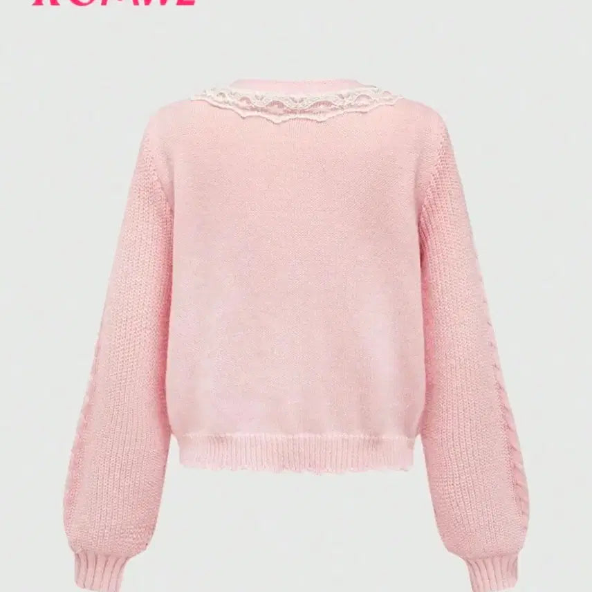 [BUNJANG] ROMWE Pink Ribbon Lace Cardigan / ROMWE 롬위 핑크 리본 레이스 가디건 갸루 양산형 리즈리사 쉬인