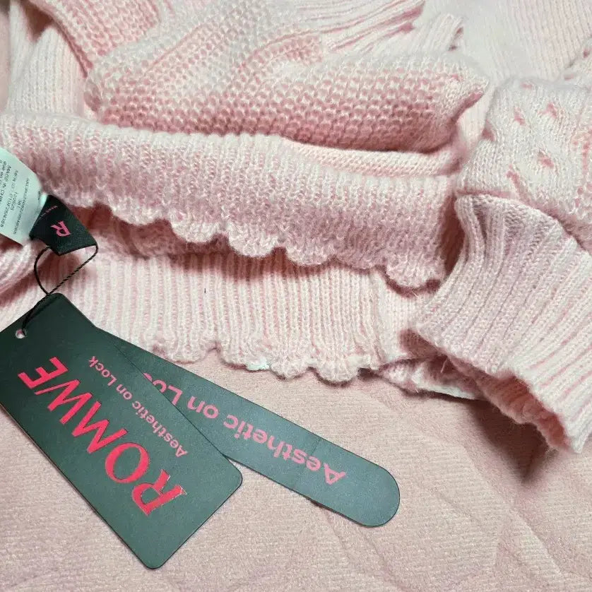 [BUNJANG] ROMWE Pink Ribbon Lace Cardigan / ROMWE 롬위 핑크 리본 레이스 가디건 갸루 양산형 리즈리사 쉬인