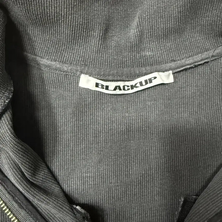 [BUNJANG] Blackup Ribbed Crop Knit Zip-up Women&