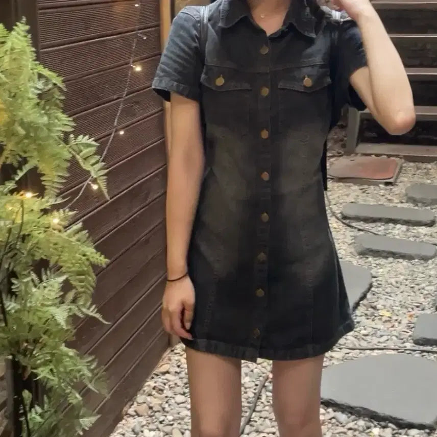 [BUNJANG] Blue Denim Mini Dress Rental / 청원피스 졸업사진 대여