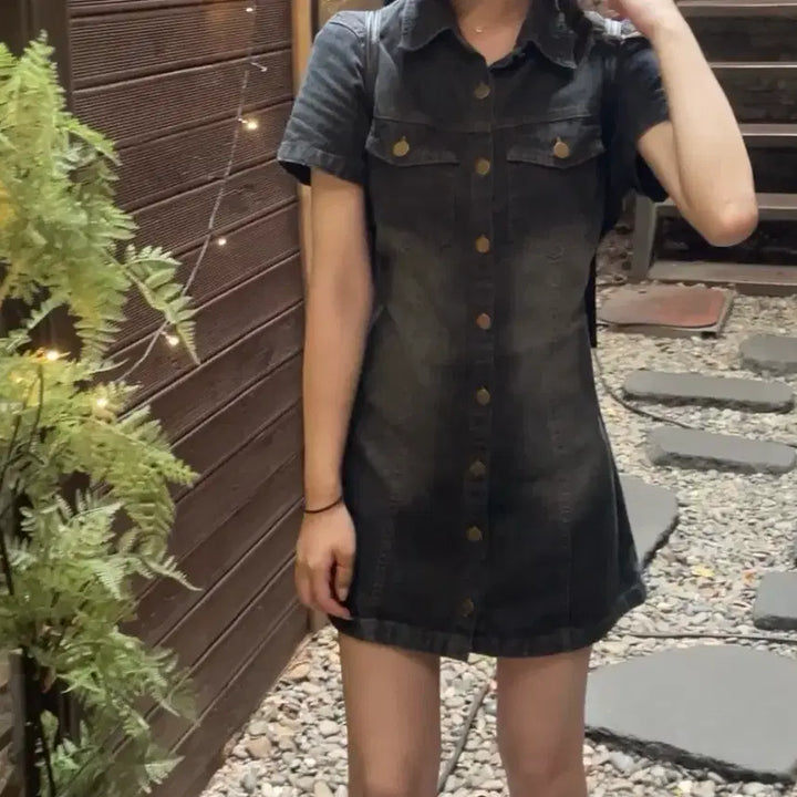 [BUNJANG] Blue Denim Mini Dress Rental / 청원피스 졸업사진 대여