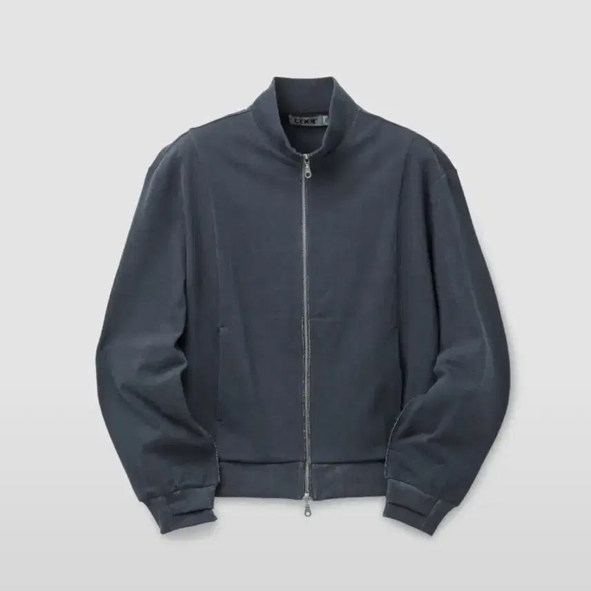[BUNJANG] Cour Washed Cotton Stand Collar Mixed Zip-up Jacket / [L] 쿠어 워시드 코튼 스탠드 카라 믹스드 집업 워시드차콜그레이