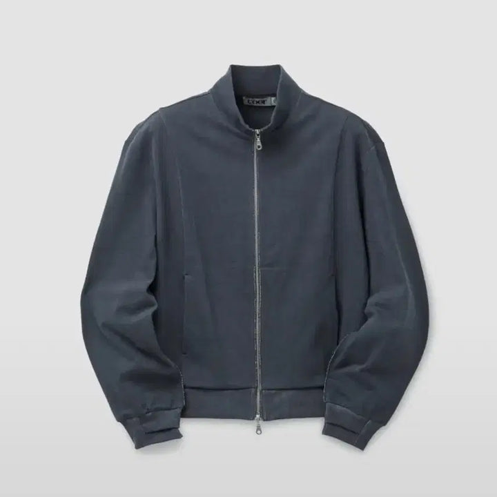 [BUNJANG] Cour Washed Cotton Stand Collar Mixed Zip-up Jacket / [L] 쿠어 워시드 코튼 스탠드 카라 믹스드 집업 워시드차콜그레이
