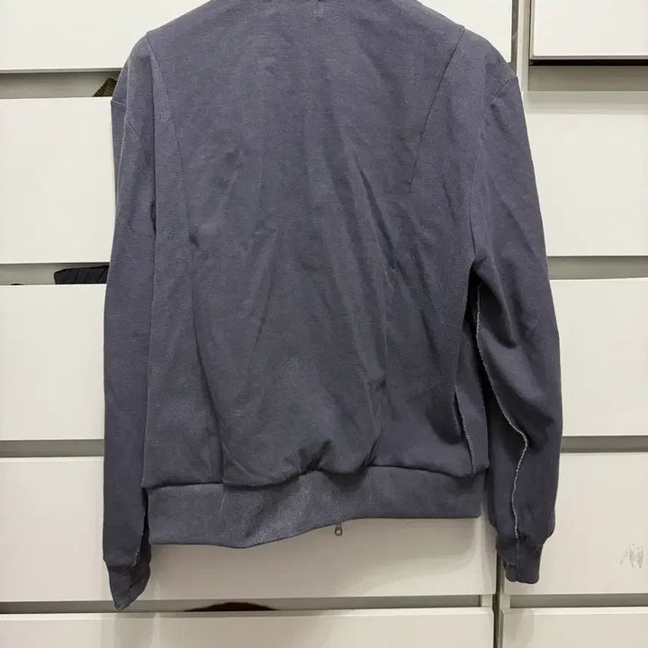 [BUNJANG] Cour Washed Cotton Stand Collar Mixed Zip-up Jacket / [L] 쿠어 워시드 코튼 스탠드 카라 믹스드 집업 워시드차콜그레이