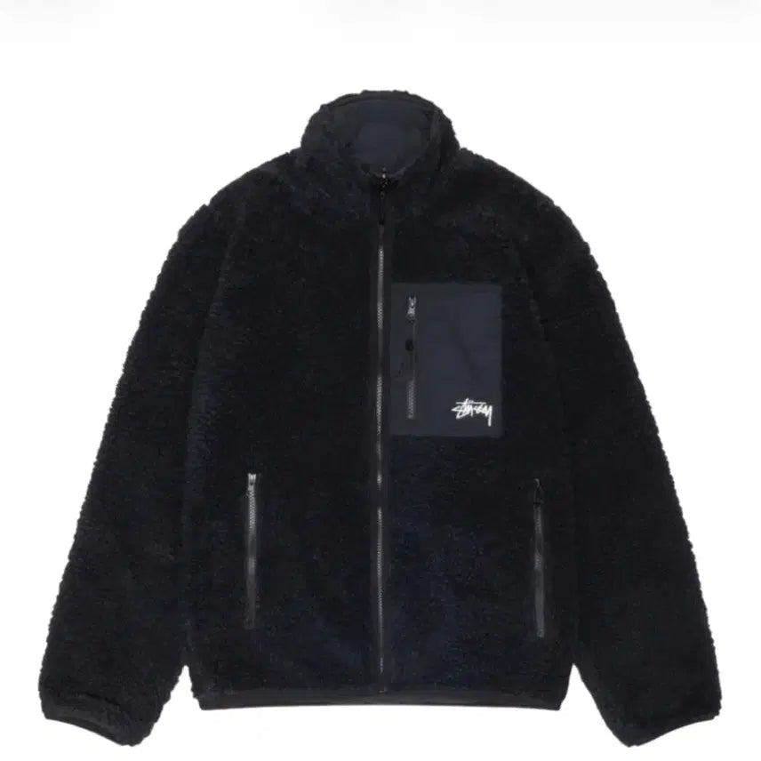 [BUNJANG] Stussy Sherpa Reversible Jacket Black M Fleece / 스투시 쉐르파 리버시블 자켓 블랙 M 후리스