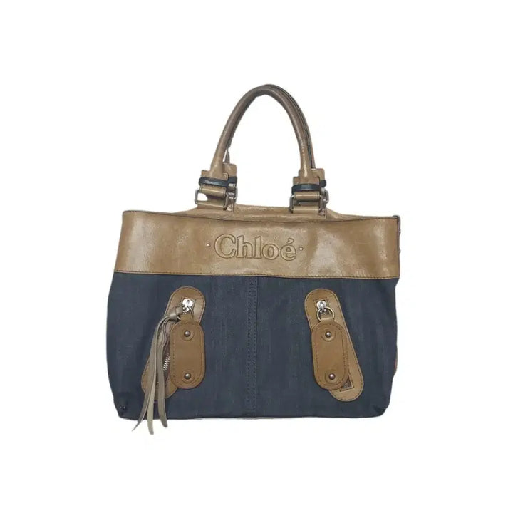 [BUNJANG] Chloé Tote Bag Brown/Denim / [정품] 끌로에 인디고 블루 데님 토트백