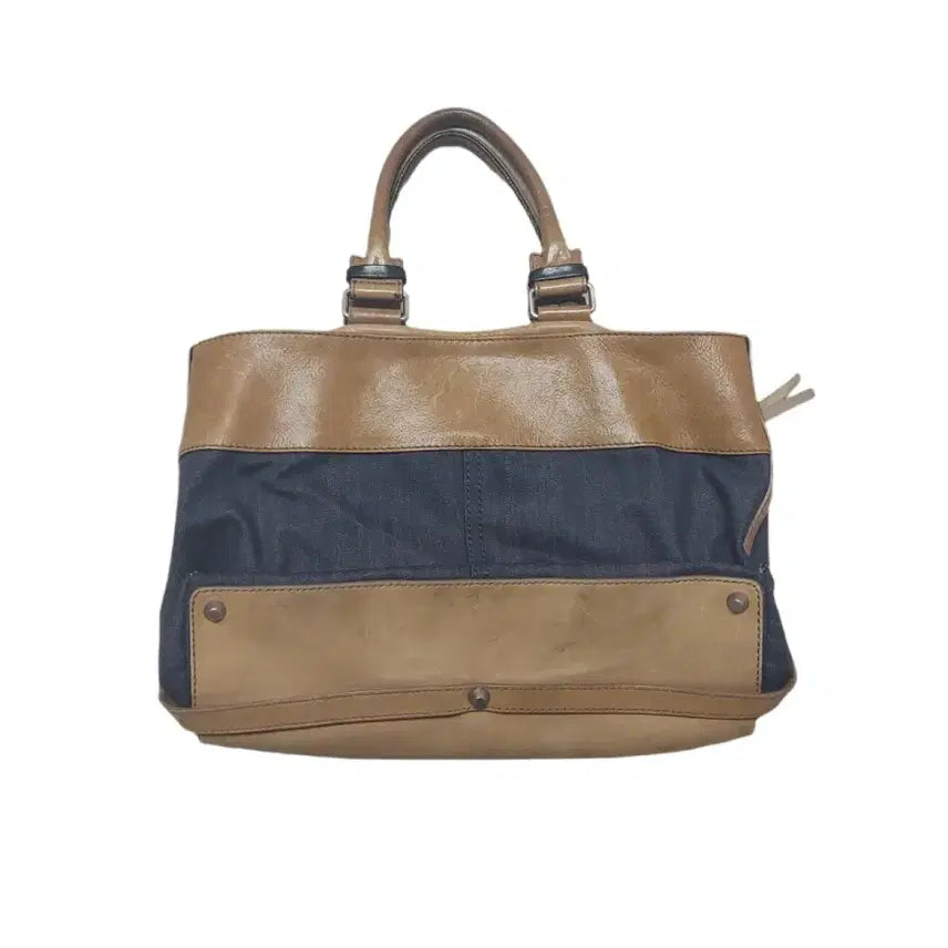 [BUNJANG] Chloé Tote Bag Brown/Denim / [정품] 끌로에 인디고 블루 데님 토트백
