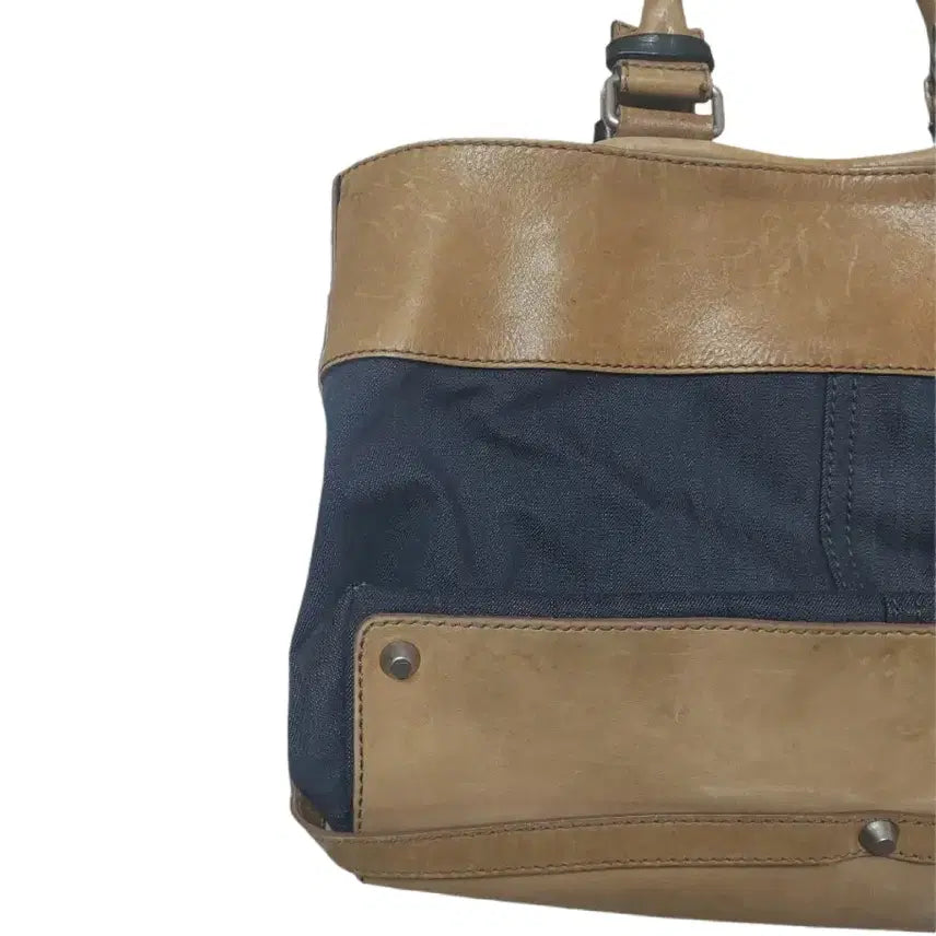[BUNJANG] Chloé Tote Bag Brown/Denim / [정품] 끌로에 인디고 블루 데님 토트백