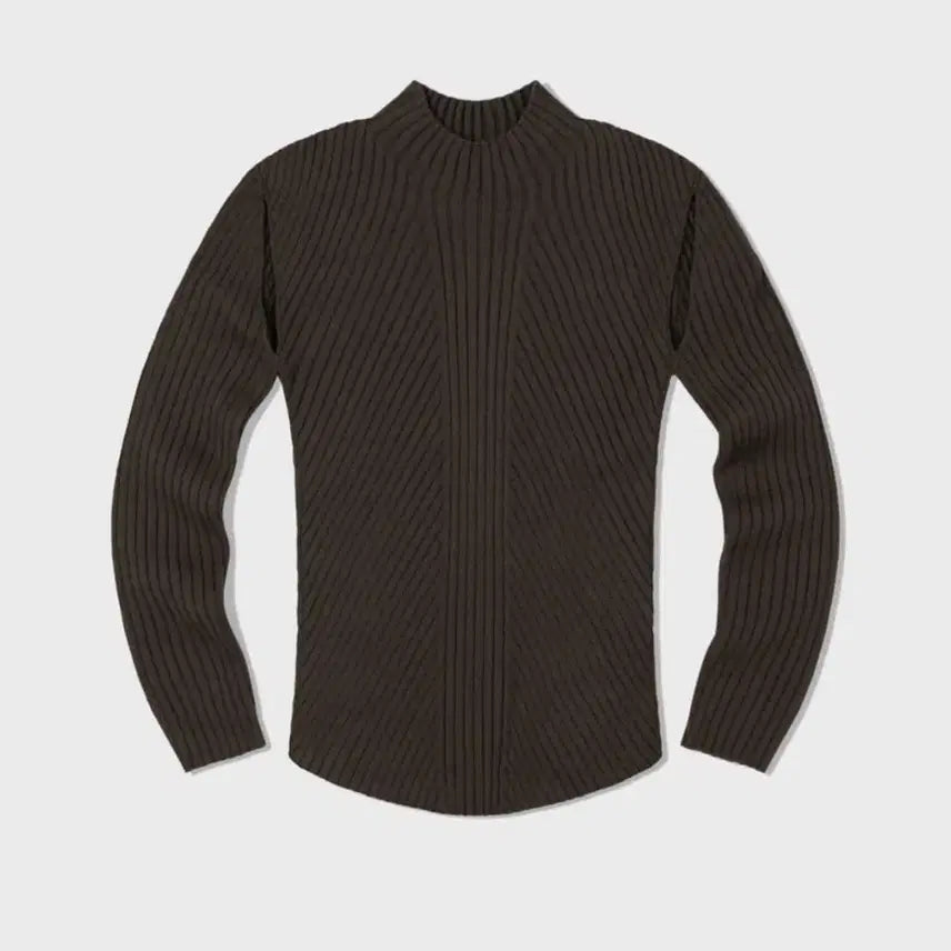 [BUNJANG] Low Classic Holgarment Knit Top - Khaki / 로우클래식 홀가먼트 니트 카키