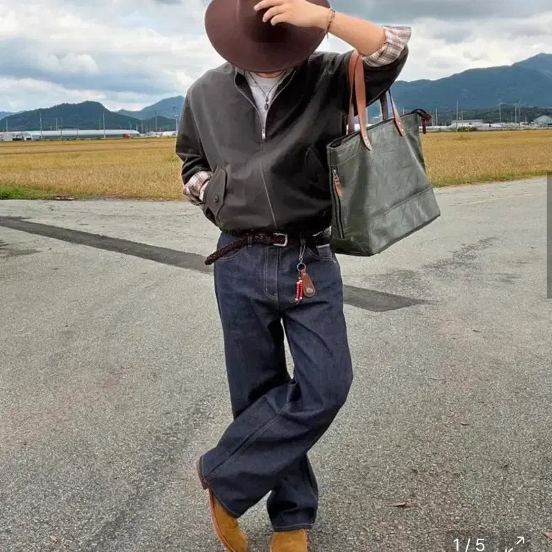 [BUNJANG] Goodlife Works Cotton Harrington Jacket Charcoal / 굿라이프웍스 코튼 해링턴 자켓 차콜