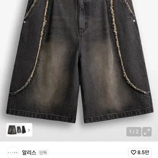 [BUNJANG] Alice Cutoff Bermuda Denim Pants Black XL / 알리스 컷오프 인시전 버뮤다 데님팬츠 블랙 XL