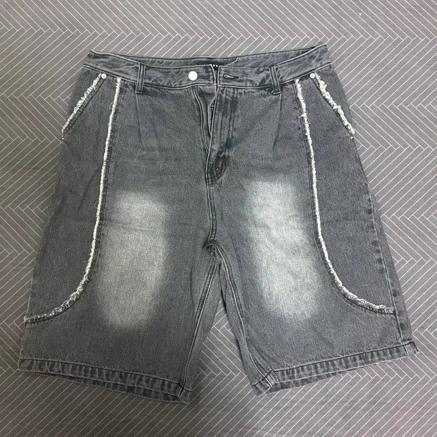 [BUNJANG] Alice Cutoff Bermuda Denim Pants Black XL / 알리스 컷오프 인시전 버뮤다 데님팬츠 블랙 XL