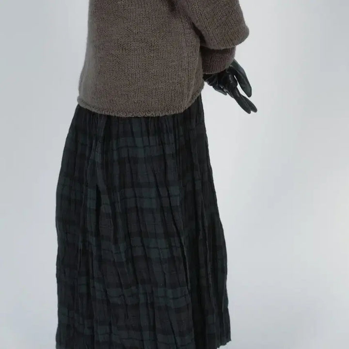 [BUNJANG] Nothing Everthing Check Pleats Reversible Skirt / 낫띵에브리띵 체크 플리츠 리버시블 스커트