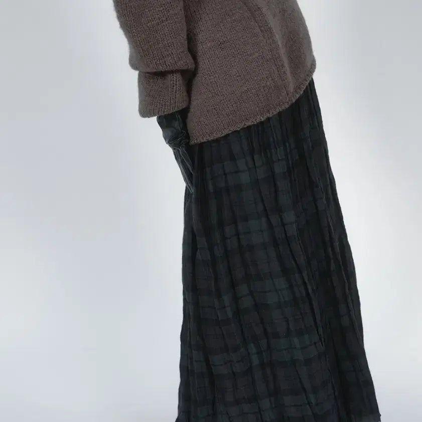 [BUNJANG] Nothing Everthing Check Pleats Reversible Skirt / 낫띵에브리띵 체크 플리츠 리버시블 스커트