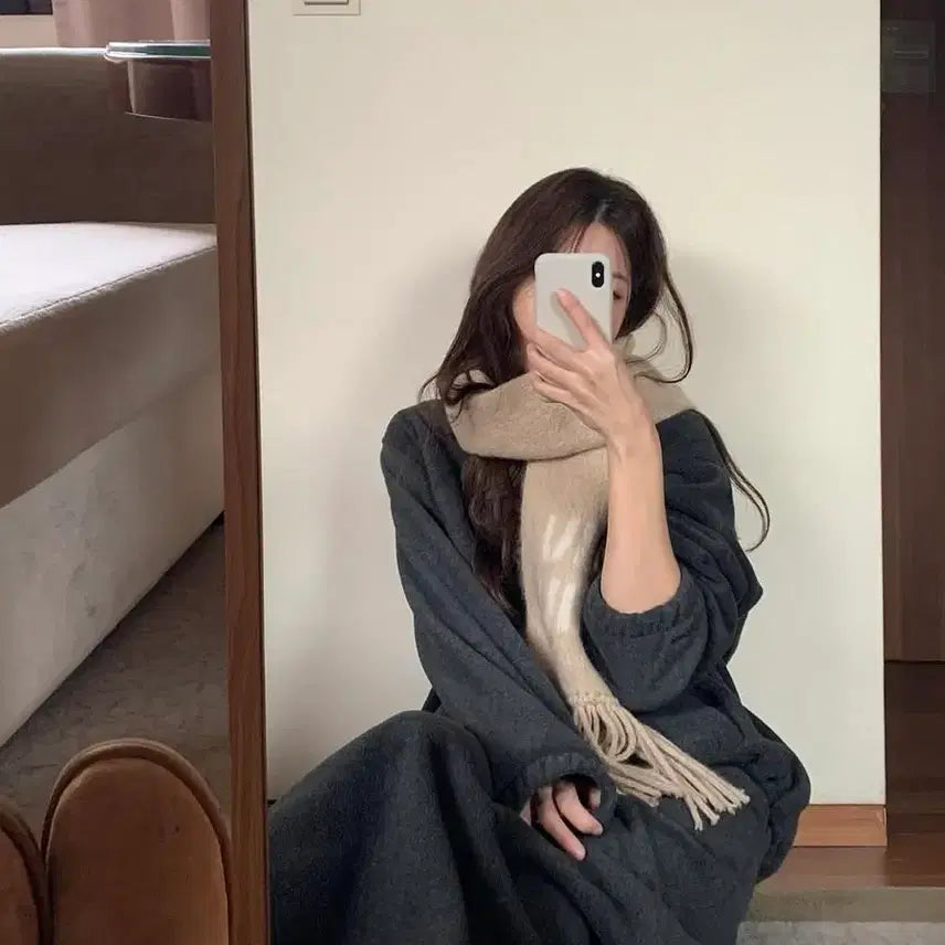 [BUNJANG] ounce Mellow Fleece Skirt Charcoal / 온스 ounce 멜로우 플리스 스커트 차콜