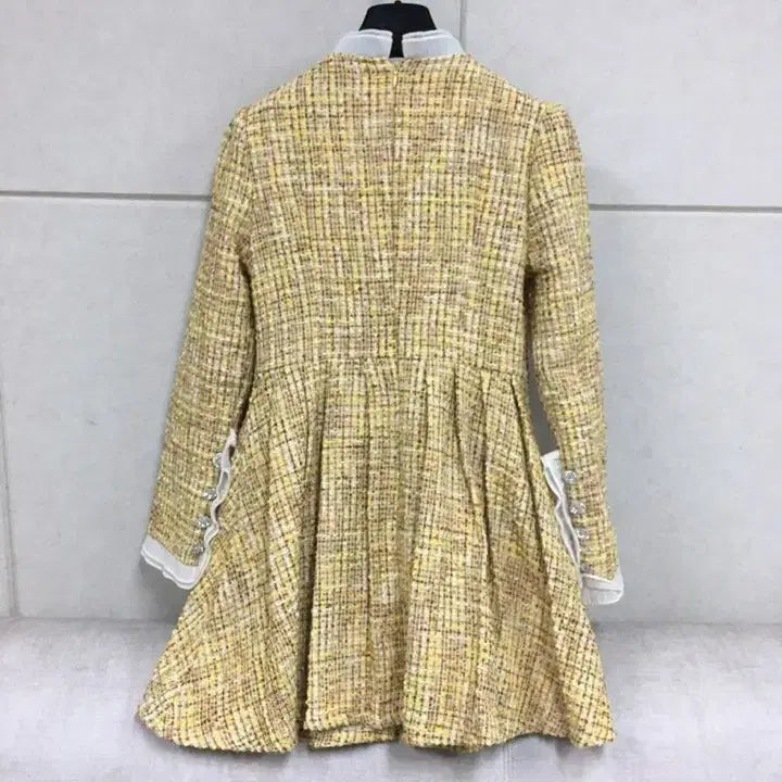 [BUNJANG] Yellow Tweed Mini Dress / 미사용(S)큐빅단추장식 셀포느낌의  옐로우 트위드 미니 원피스
