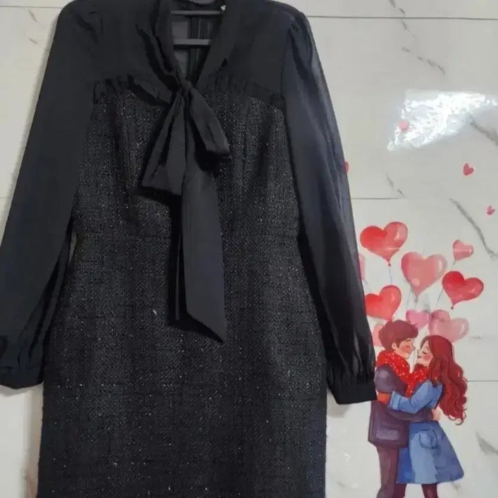 [BUNJANG] Black Tweed See-through Dress / 새상품  블랙 트위드 시스루 원피스  55