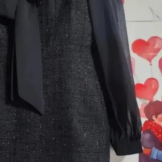 [BUNJANG] Black Tweed See-through Dress / 새상품  블랙 트위드 시스루 원피스  55