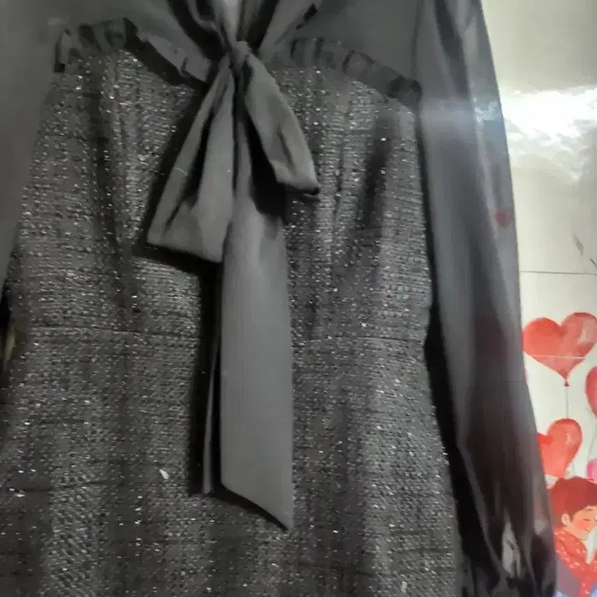 [BUNJANG] Black Tweed See-through Dress / 새상품  블랙 트위드 시스루 원피스  55