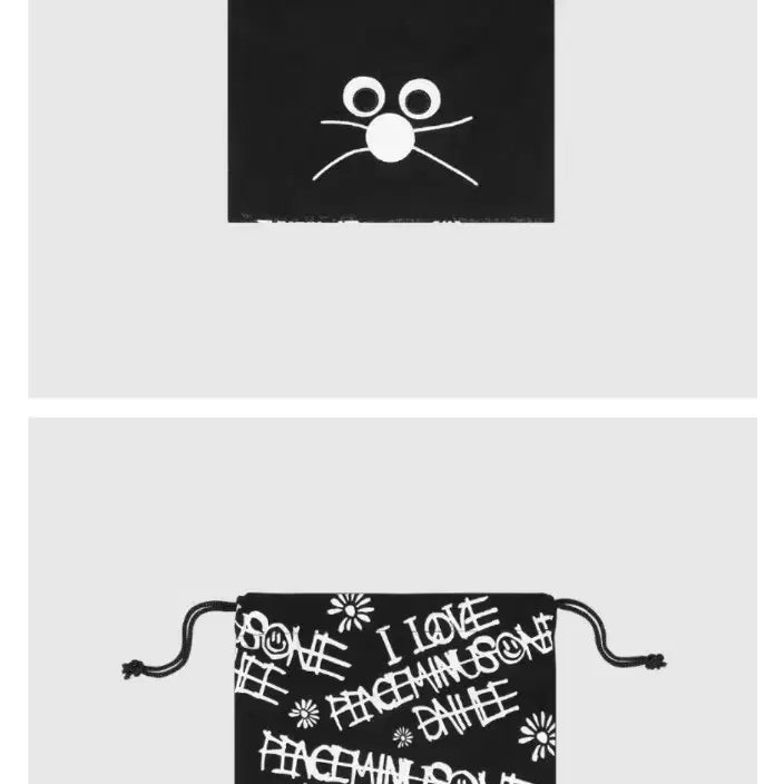 [BUNJANG] Monamhee x Peaceminusone Gift Drawstring Bag / [택포2만] 모남희x피스마이너스원 기프트 드로우스트링 백,지드래곤