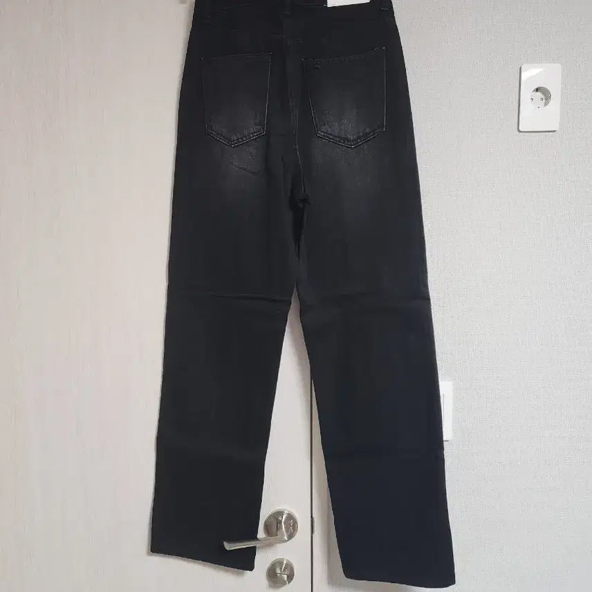 [BUNJANG] Black Washed Denim Wide Pants / 블랙 워싱 데님 와이드 팬츠