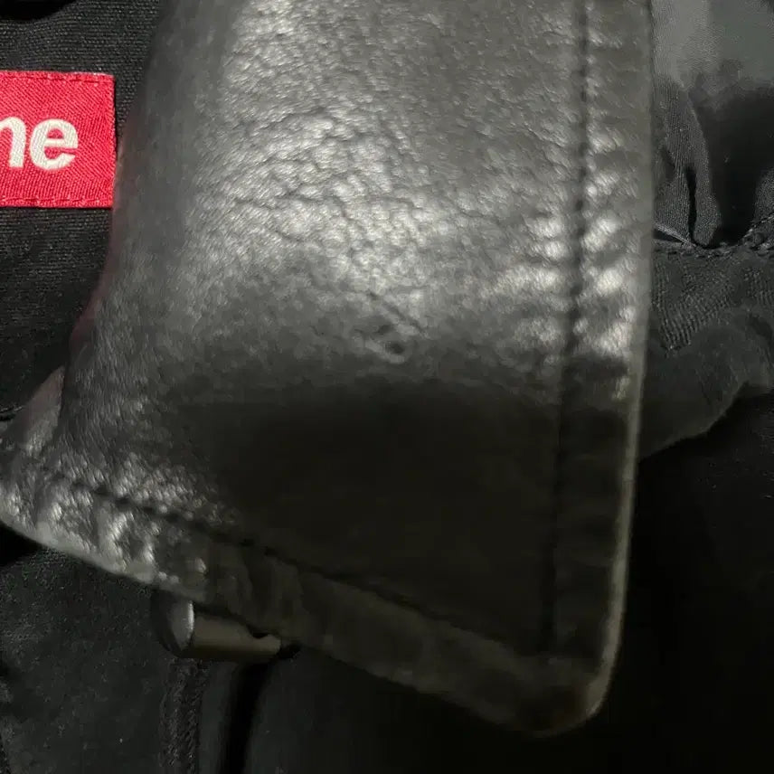 [BUNJANG] L Supreme Leather Collar Utility Jacket - Black / L슈프림 레더 칼라 유틸리티 자켓 블랙 - 23FW
