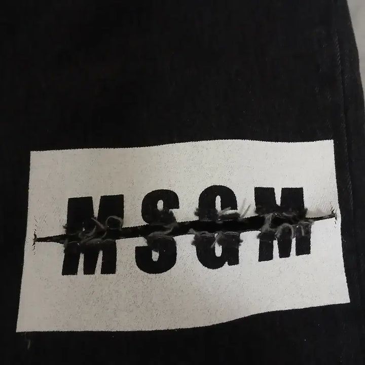 [BUNJANG] MSGM Milano Logo Patch Black Denim Jeans / made in Italy  MSGM 이탈리아 데님 팬츠